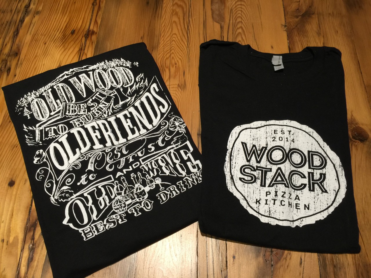 T-shirts & Hats Wood Stack
